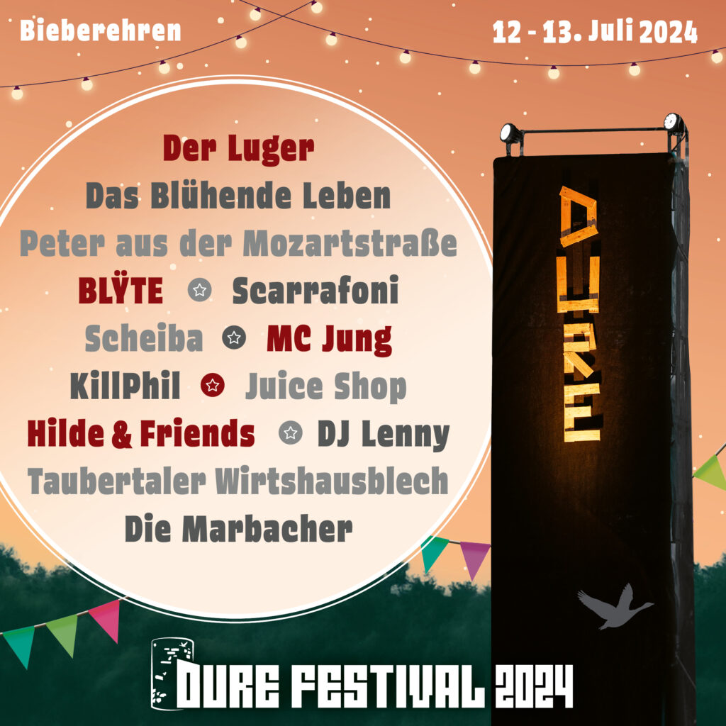 Flyer Dure Festivale '24, Bieberehren